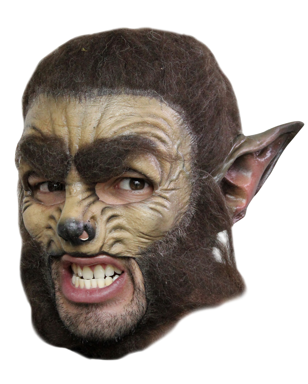 Werwolfshalbmaske Wolf Wolfsmaske Maske Halloween braun Latex Bestie 