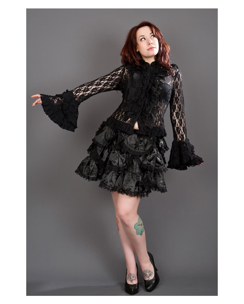 Viktorianisch Kleid Gotik Renaissance Karo Langarm Rüschen Unregelmäßig 