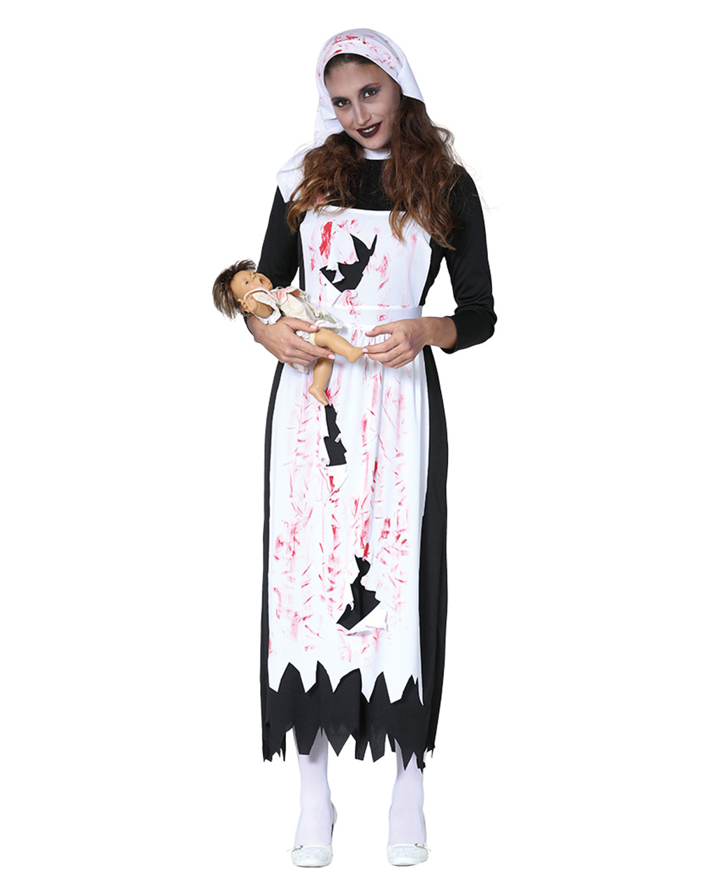 Blutige Krankenschwester Kostüm Kleid Outfit Nurse Kittel Zombie Arzthelfer Arzt 