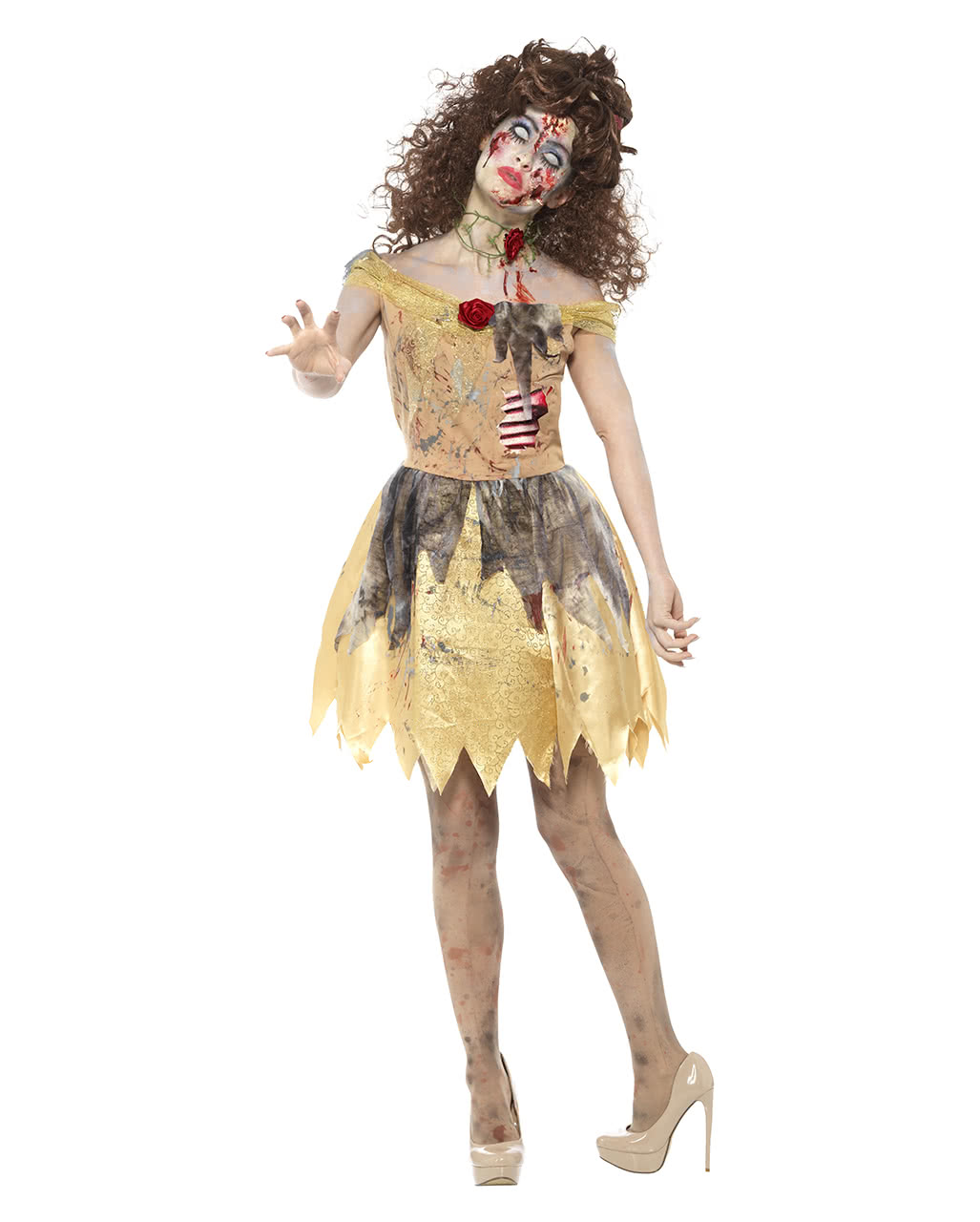 Zombie Damenkostüm Horror Fetzenkleid Untote Damen Halloween Kostüm 