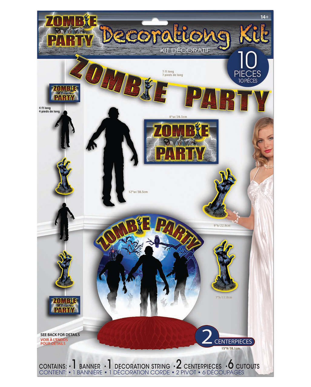 Zombie Party Dekoration Set 10 tlg, Halloween Deko
