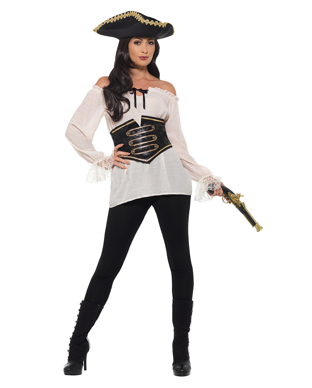 Pef hemel Cordelia Deluxe Pirate Blouse With Corset buy HERE ➔ | Horror-Shop.com