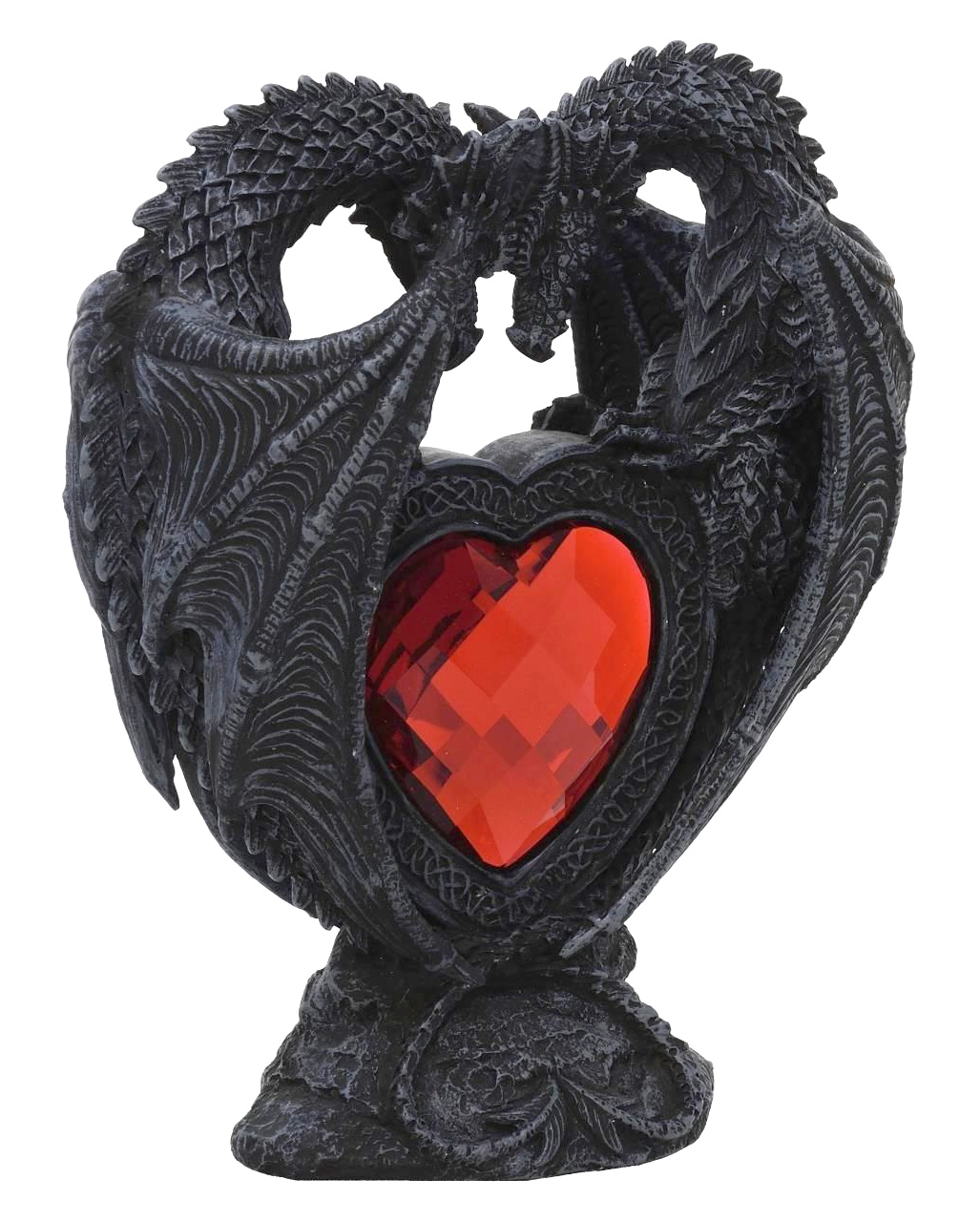 HAPPY CUTE DRAGON STATUES ORNAMENTS FIGURINES COUPLES READING RED HEART FLOWERS 