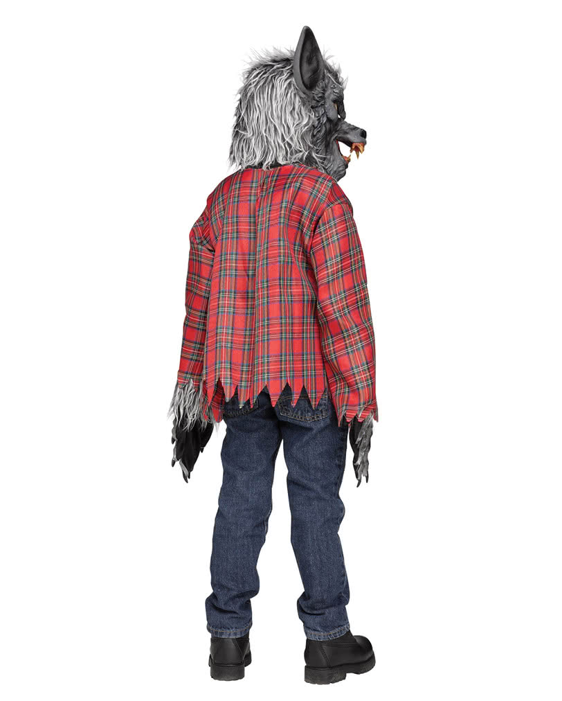 Werewolf Kids Costume Gray Gr.M with werewolf mask