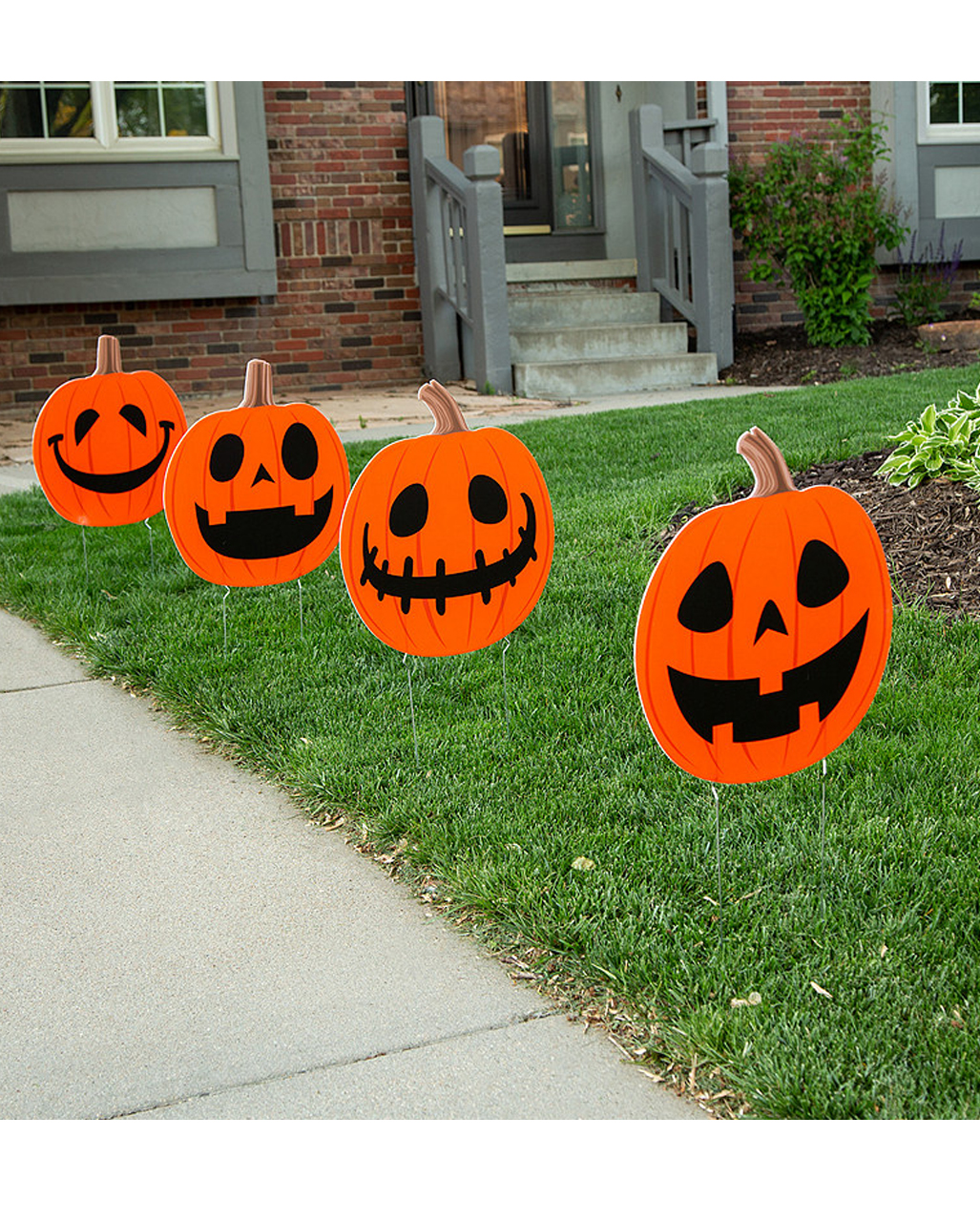 Halloween JackoLantern Pumpkin Garden Stake 4pcs. 🎃