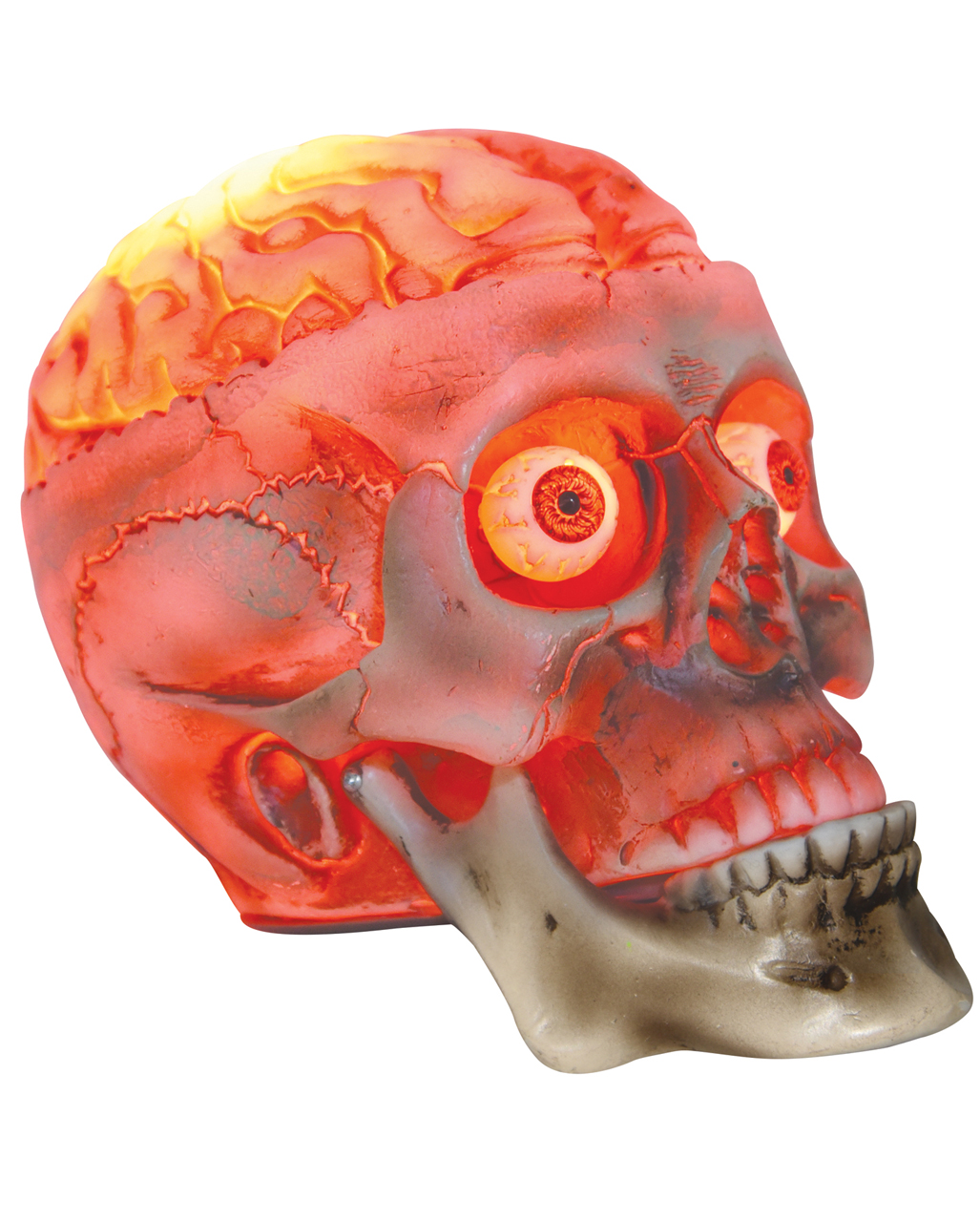 Halloween Totenkopf mit Bloody LED Brain 19cm ☆