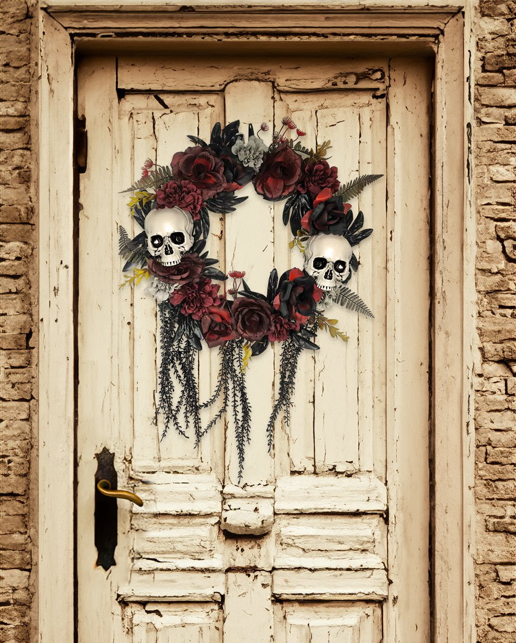 PETCEE Halloween-Türhänger Mit Totenkopf – Türschild 28,7x28,7 Cm Für Haustür, Fenster Oder Wand