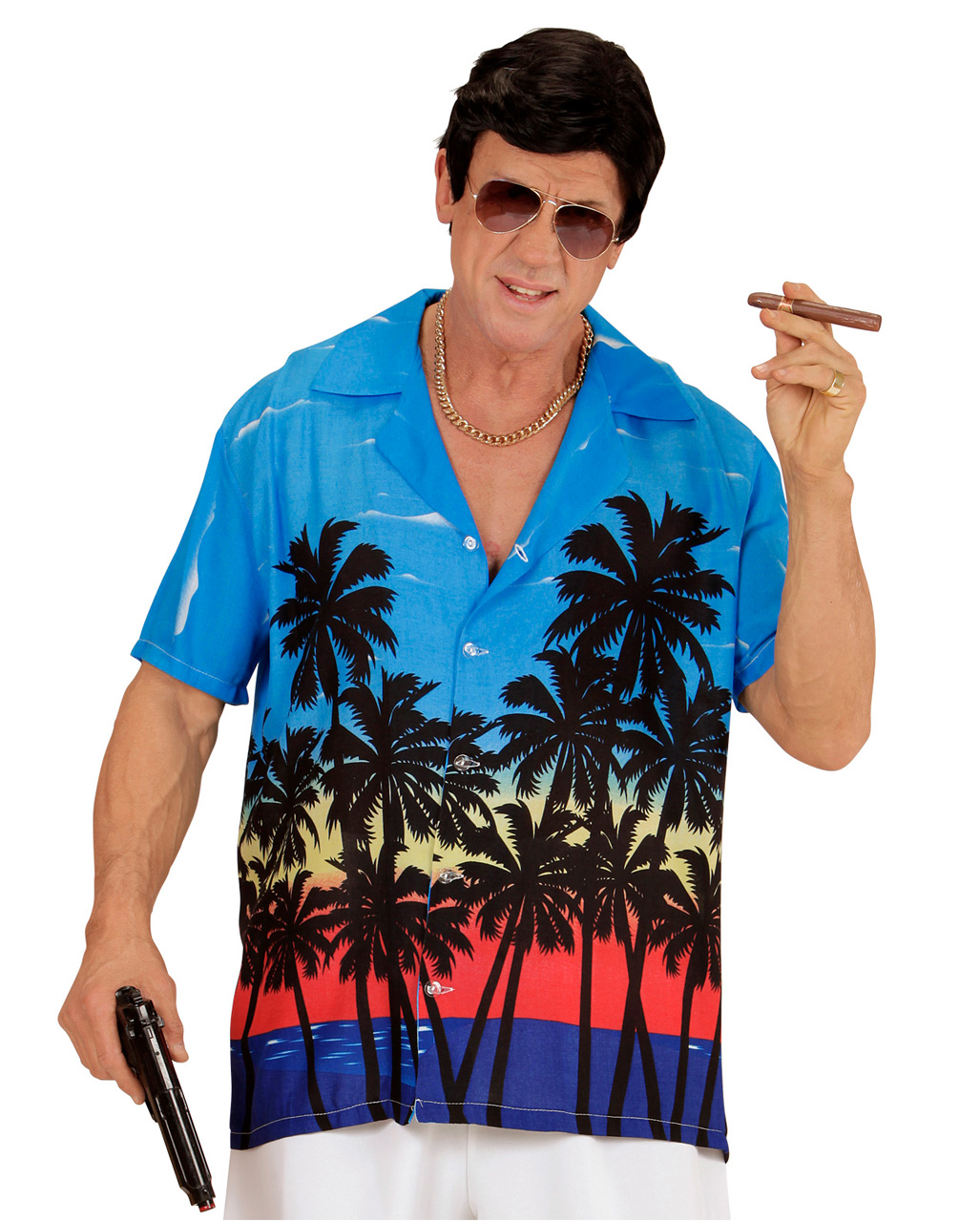 Hawaii Shirt With Palms Buy costume shirt horror-shop.com.