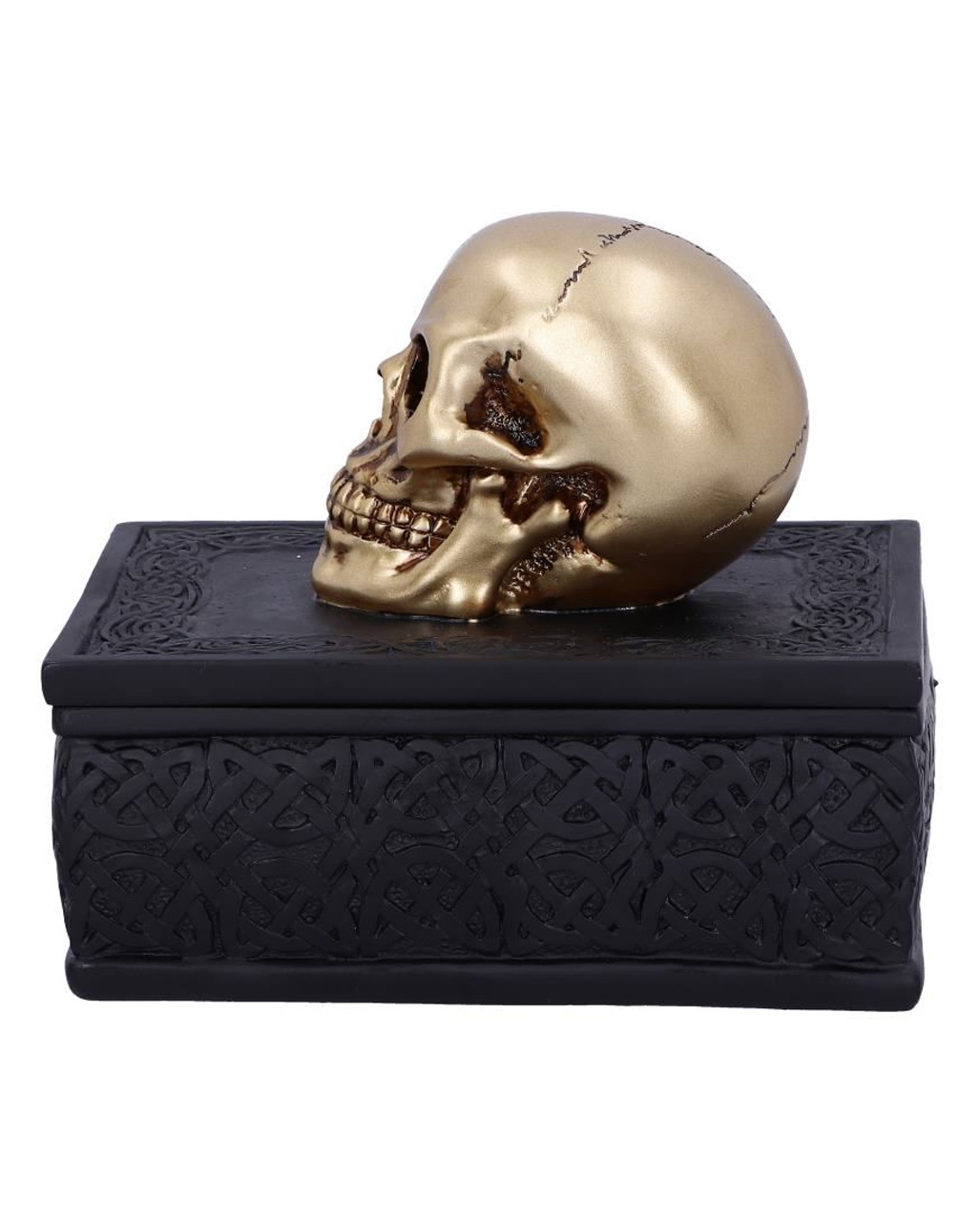 Piquaboo Gothic Gold Skull Trinket Box With Glitter