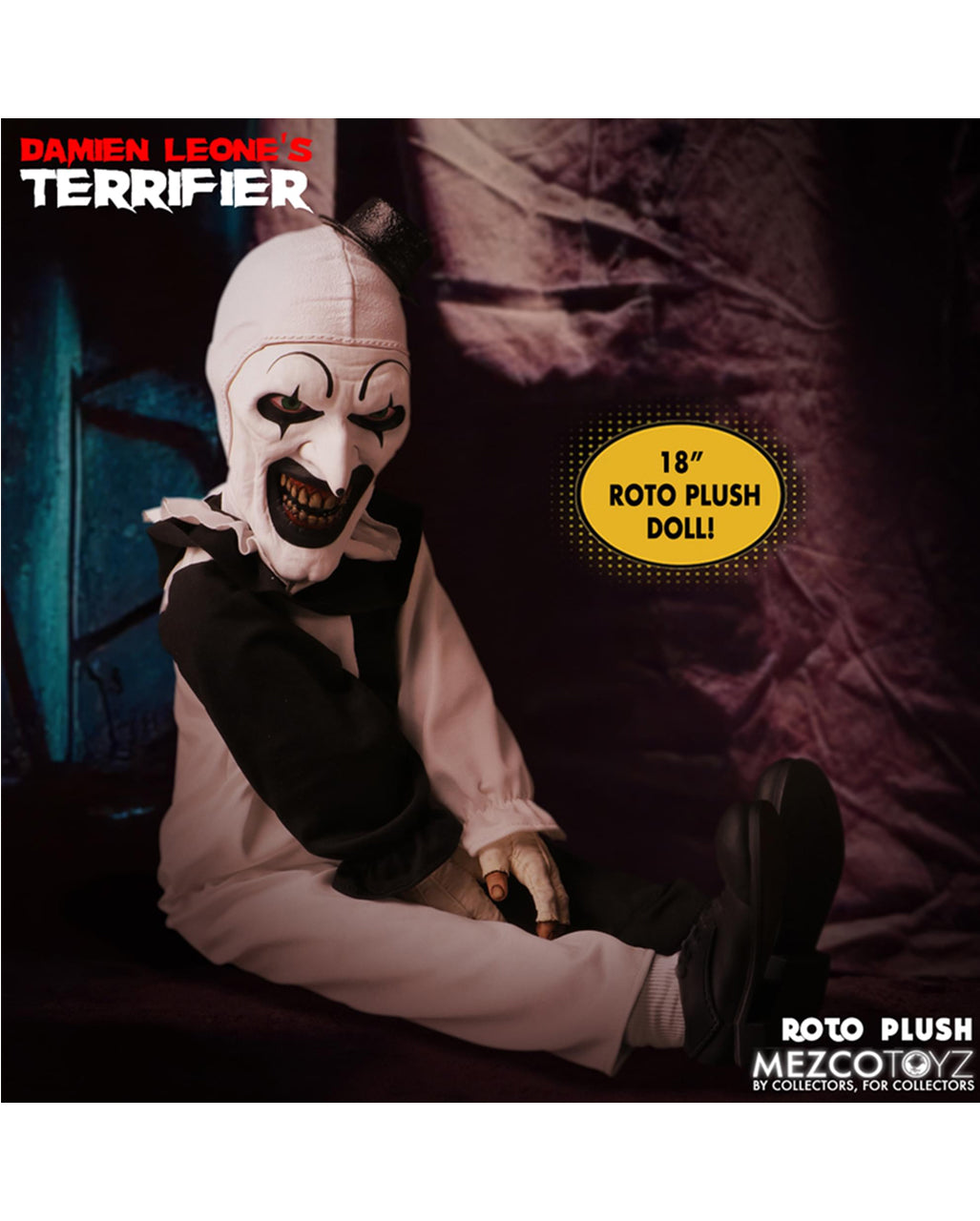 Mezco Terrifier Art The Clown Roto Plush 45cm Figure Merchandise