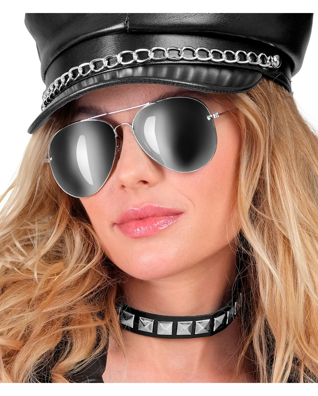 Schwarzes Halsband mit Nieten als Kostmzubehr | Horror-Shop.com