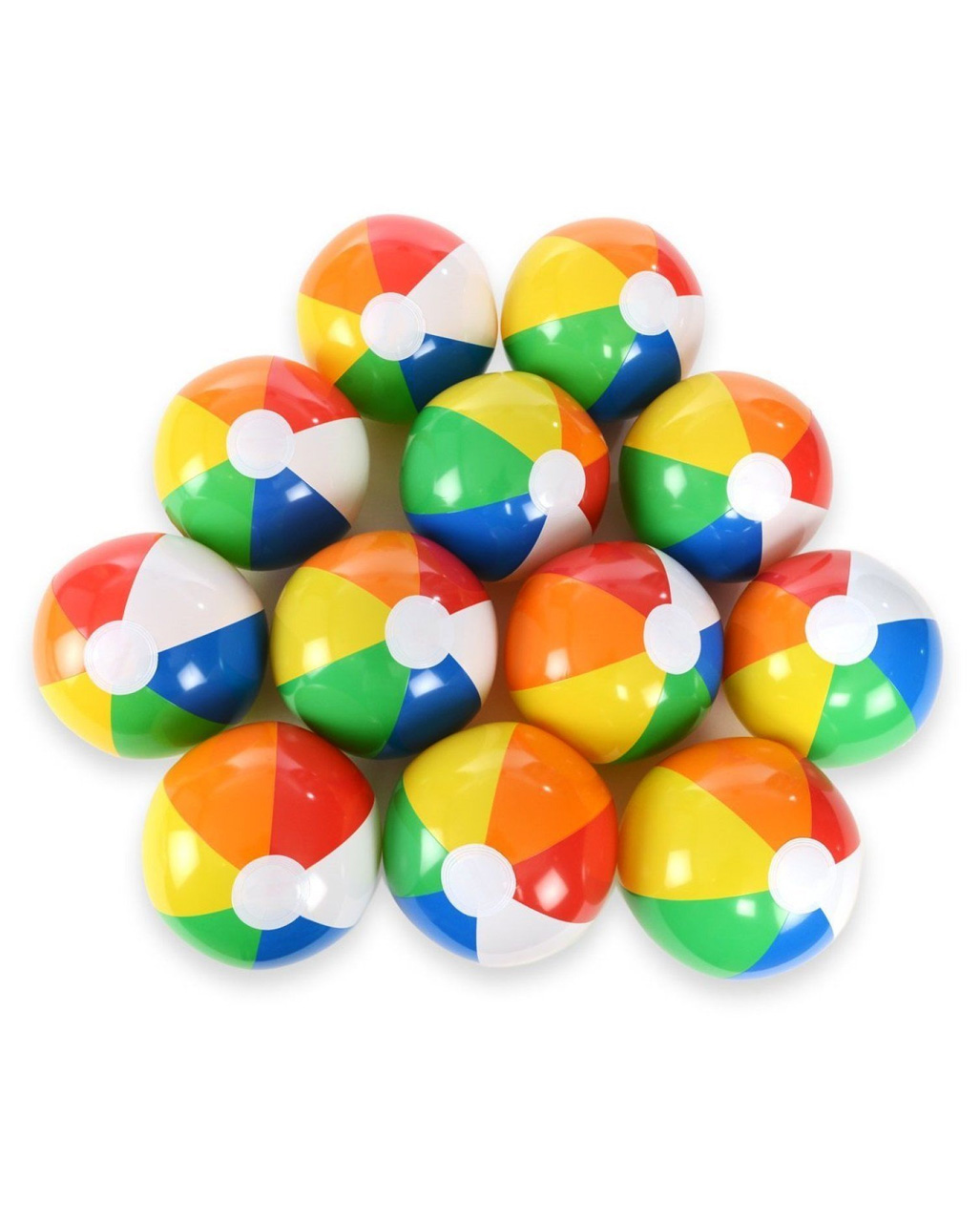 Aoile Rainbow Beach Ball 9 Rainbow Colored Party Pack Inflatable Beach Balls 
