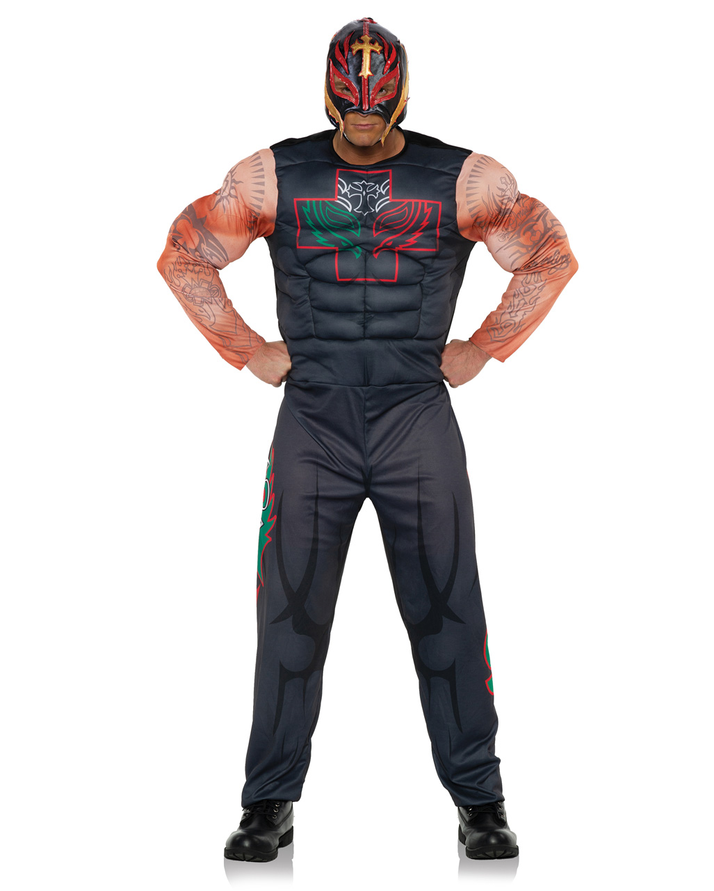 Kids- Fit 4 to 7 y/o Costume Wear by Make It Count Red REY MISTERIO Youth Lucha Libre Wrestling Mask Green 