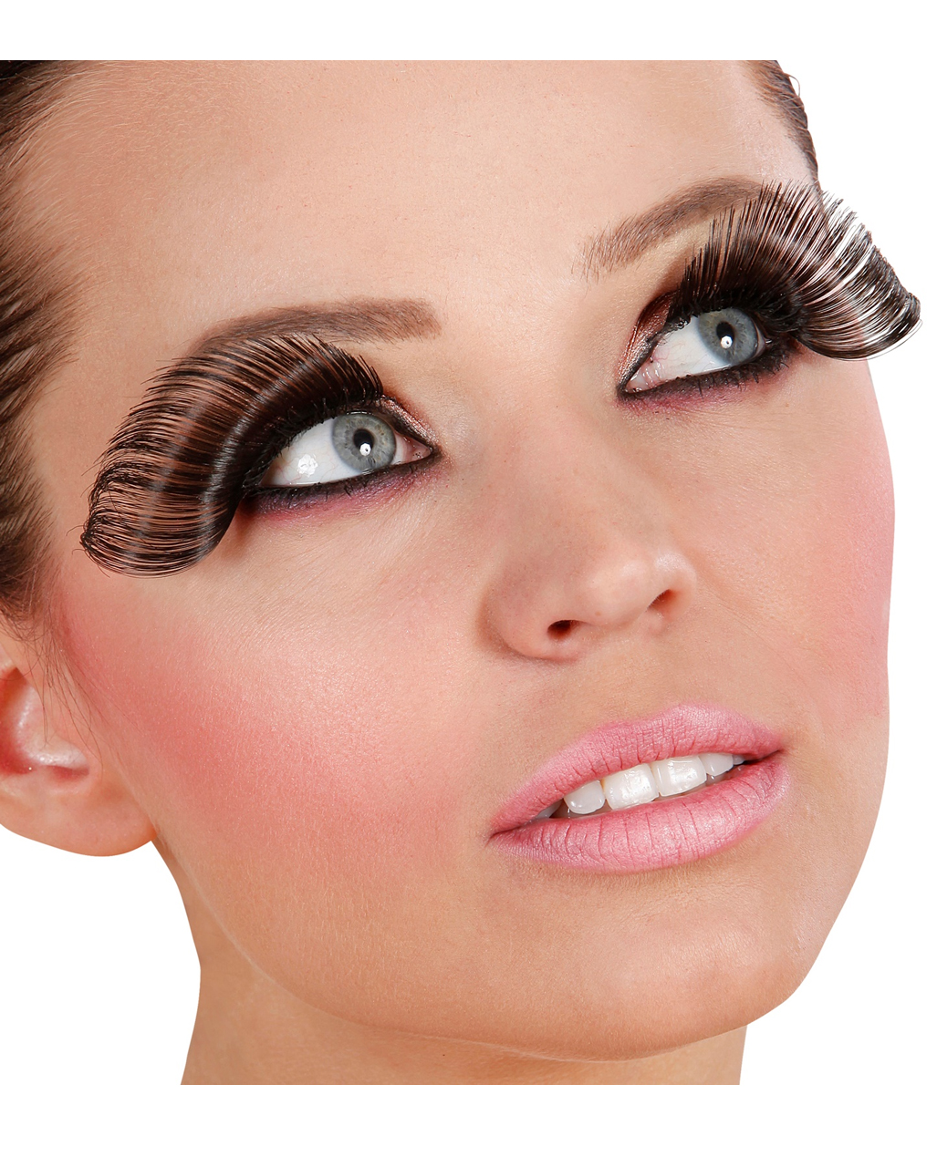 Schwarze Super lange Kunst Wimpern fr Halloween | Horror-Shop.com