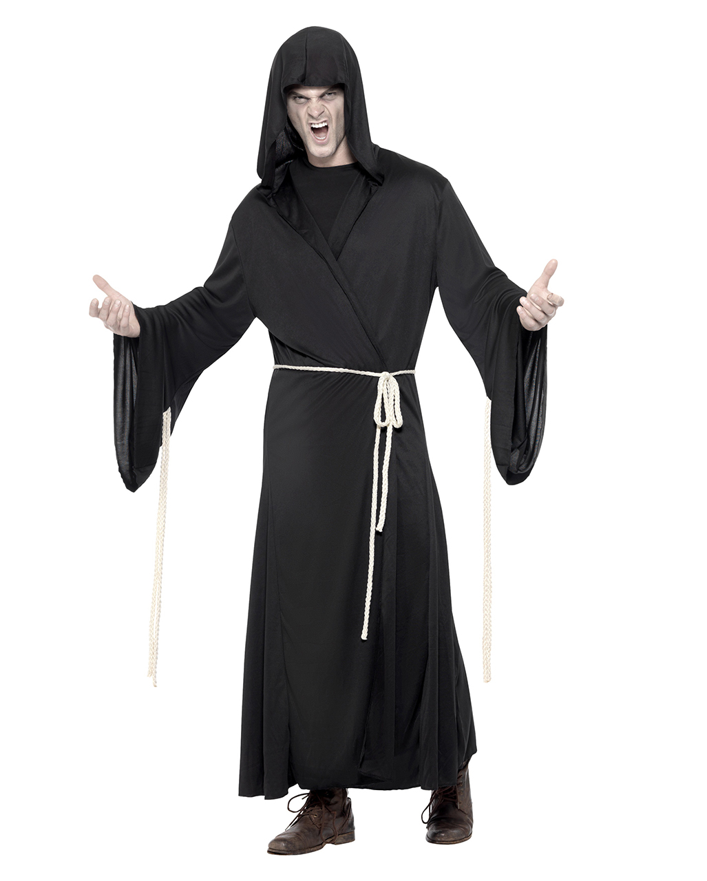 Reaper cape with hood | Black hooded cape | horror-shop.com