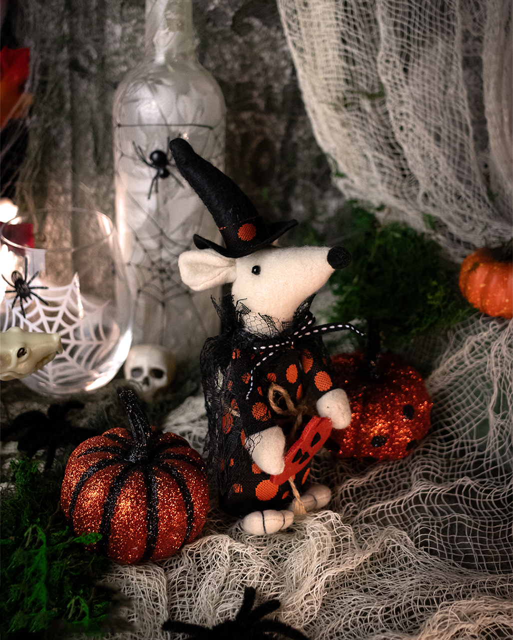 Pemarcy Halloween Kissenbezug 45x45cm 2er Set Plüsch - Gruselige Kürbis & Fledermaus Design