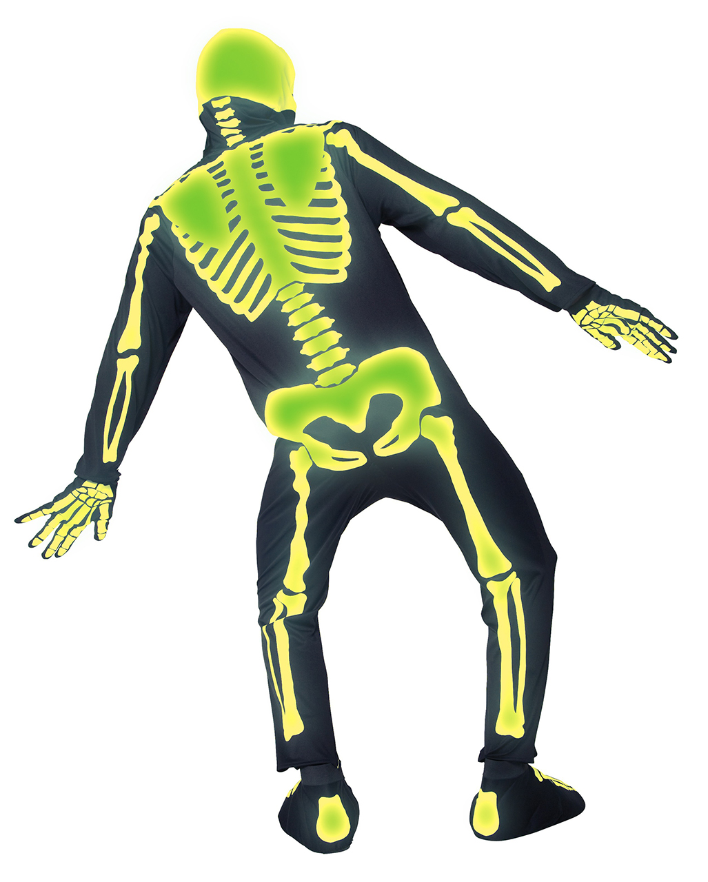 Glowing Skeleton Jumpsuit XL | XL Skeleton Costume with Glow in the ...