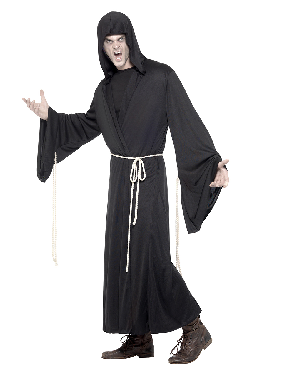 Reaper cape with hood | Black hooded cape | horror-shop.com