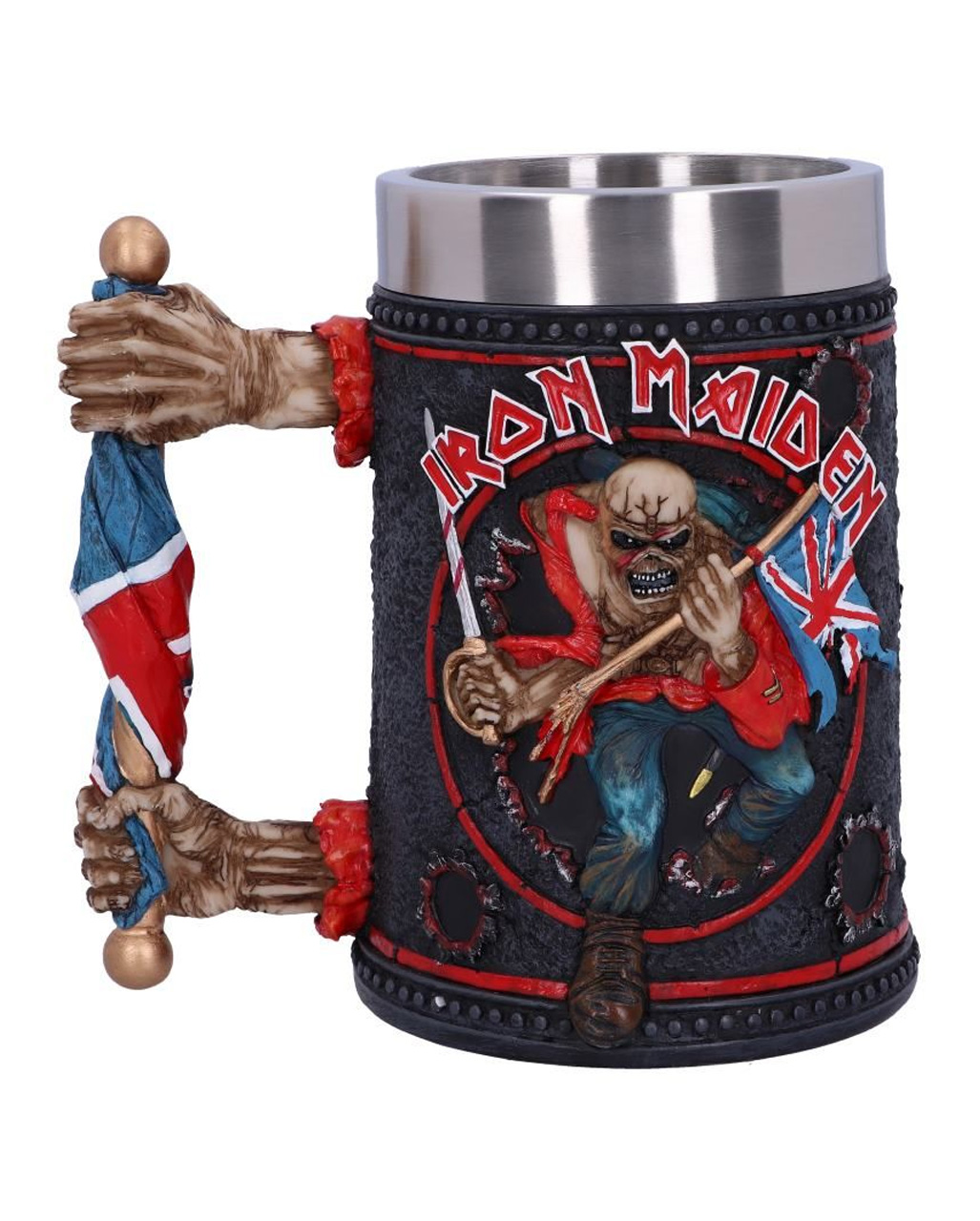 Iron Maiden Krug Trooper Bierkrug Merch Heavy Metal Geschenk Fan Skelett 