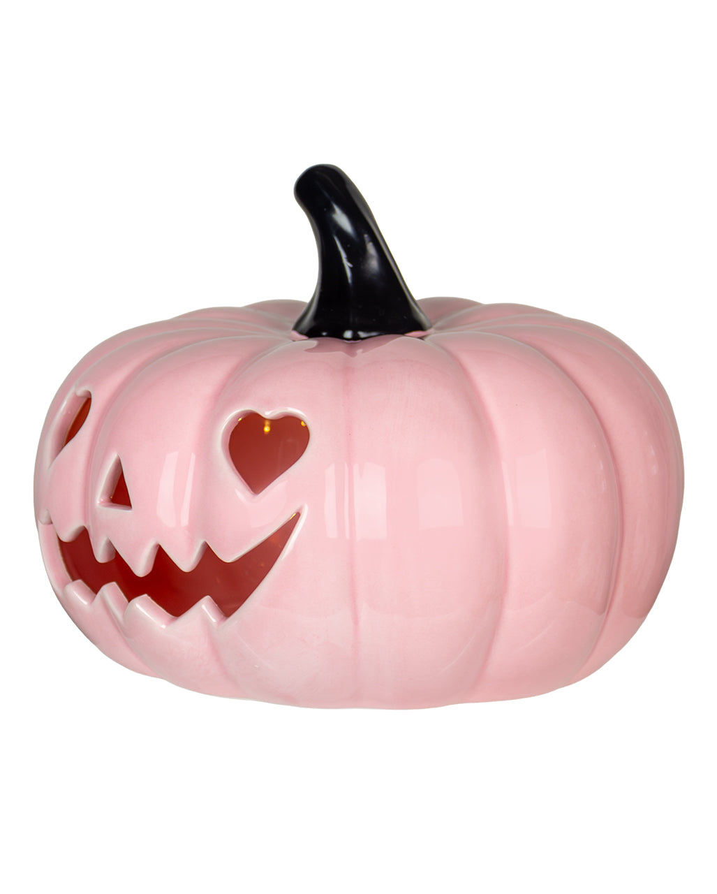 Pink Summerween Ceramic Pumpkin With Light 20cm Halloween table