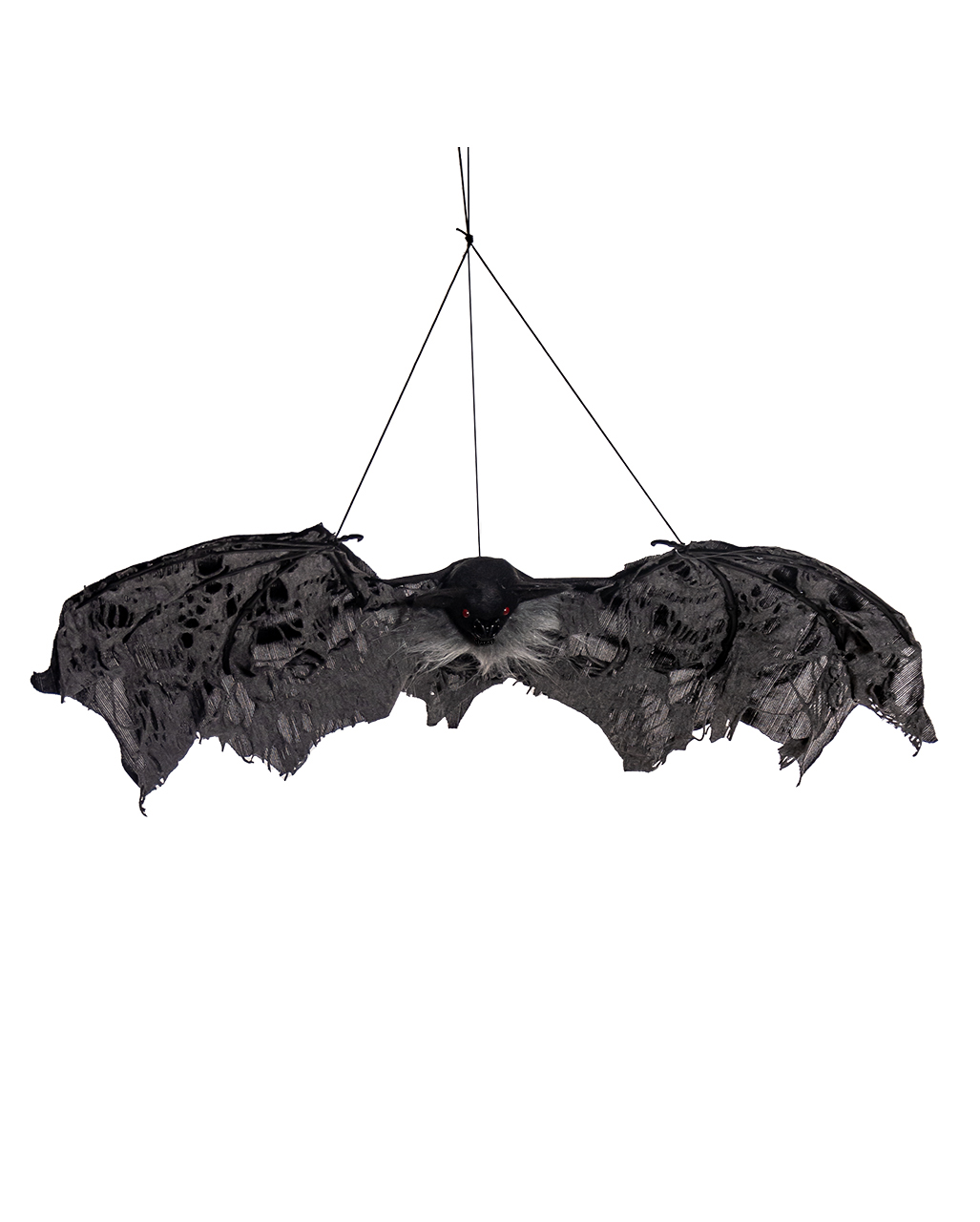 Schwarze Vampir Fledermaus mit Fetzenflügel 60cm | Horror-Shop.com