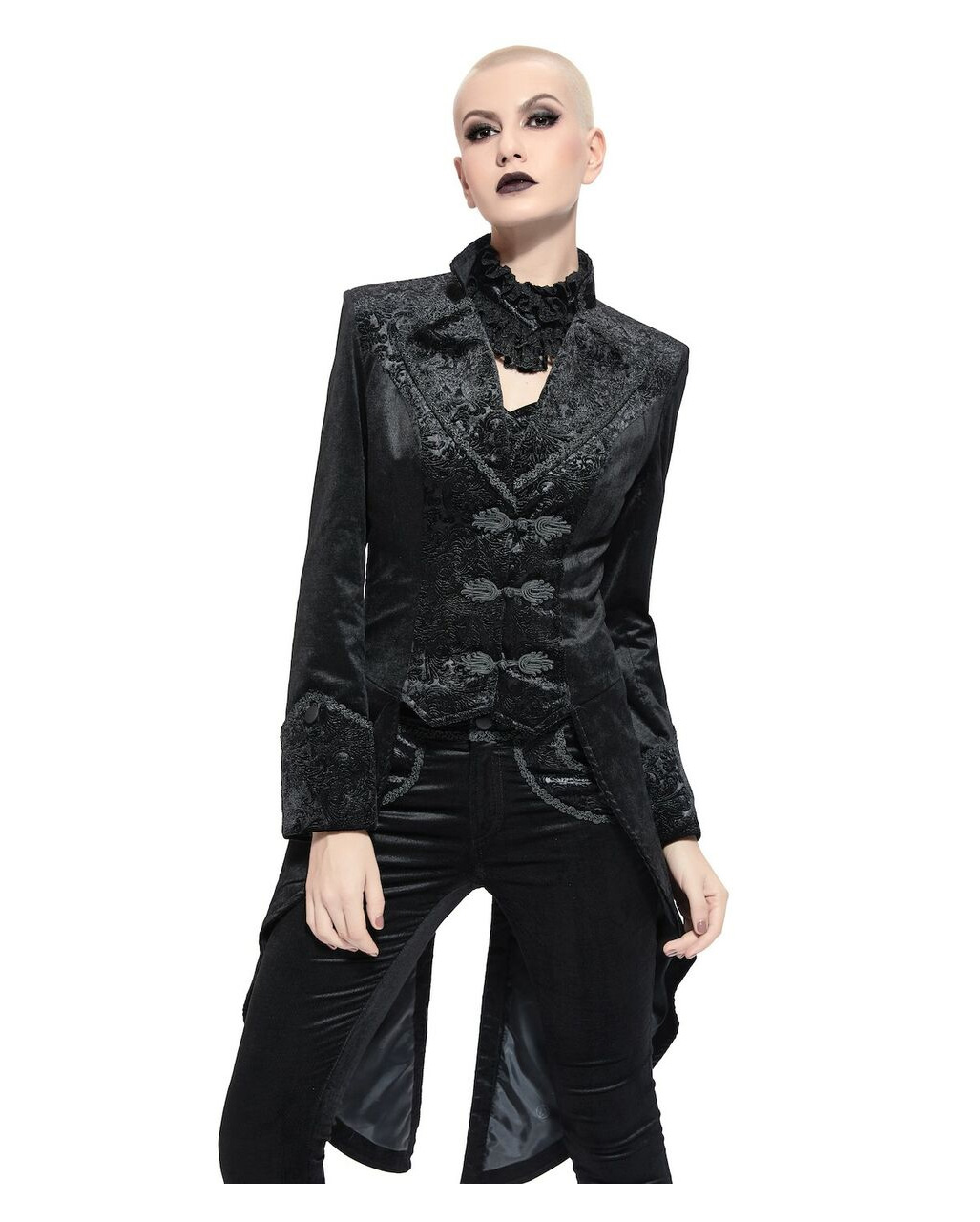 Black Gothic Ladies Tunic With Swallowtail ★ | Horror-Shop.com