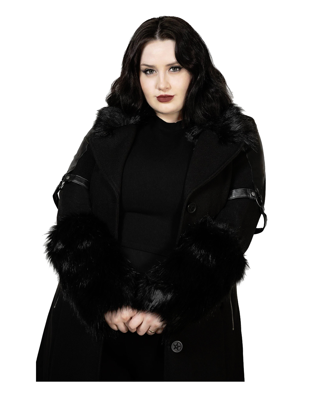 KILLSTARキルスター　BLACK FUR COAT ファーコート　ゴシック Dead Of Night Velvet Coat | Killstar