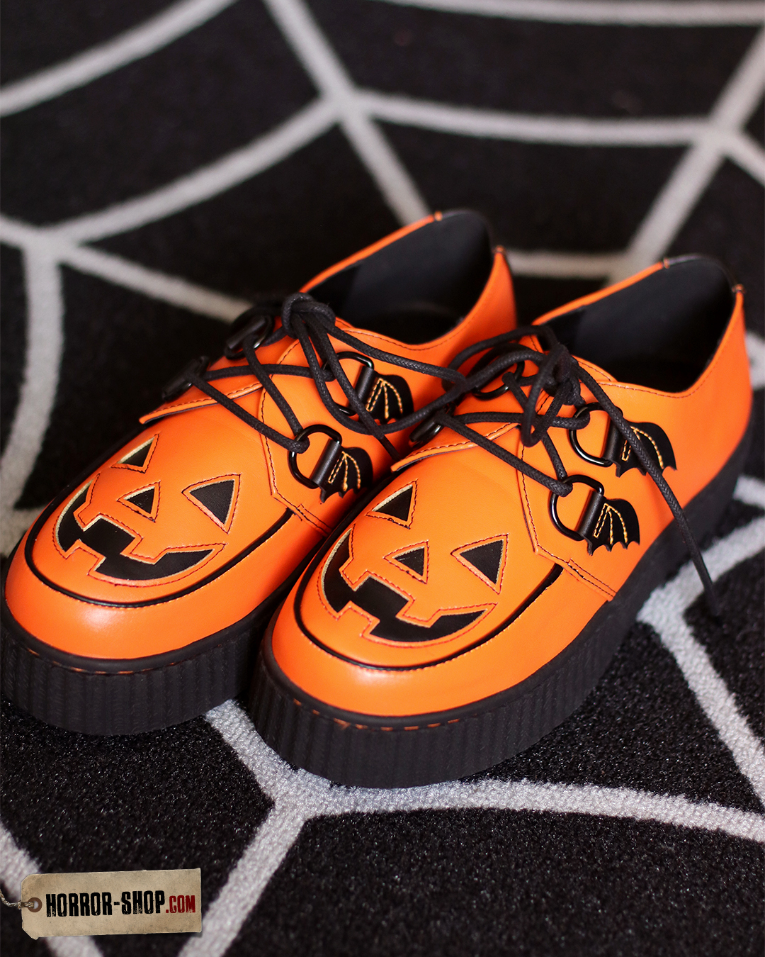 Jack O'lantern Trick Or Treat Creepers Shoes Black