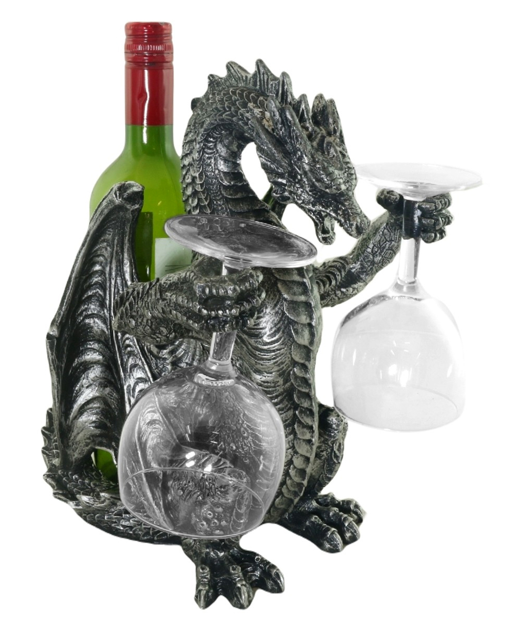 Dragon As Wine Bottle & Glass Holder 29.5cm