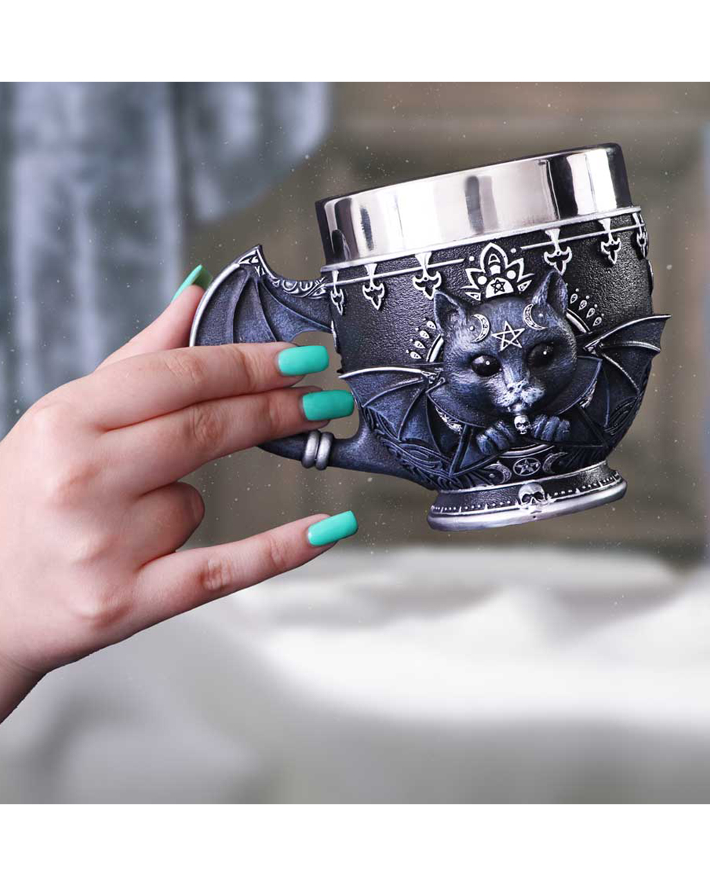 Nemesis Now Cult Cuties - Porta Incenso Malpuss, Statuetta In Resina Nera 24 Cm