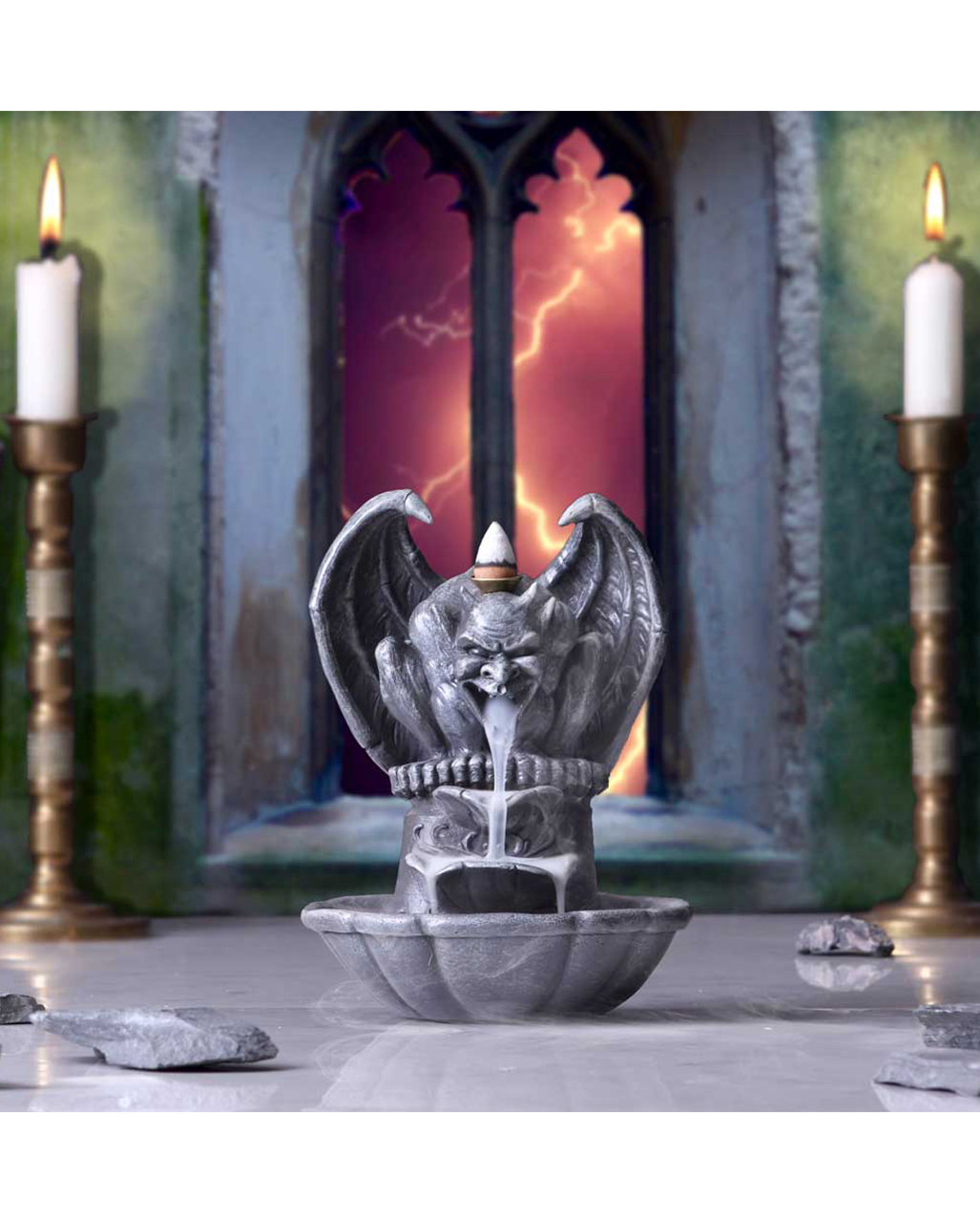 Grotesque Gargoyle Backflow Incense Cone Holder 17.8cm ★